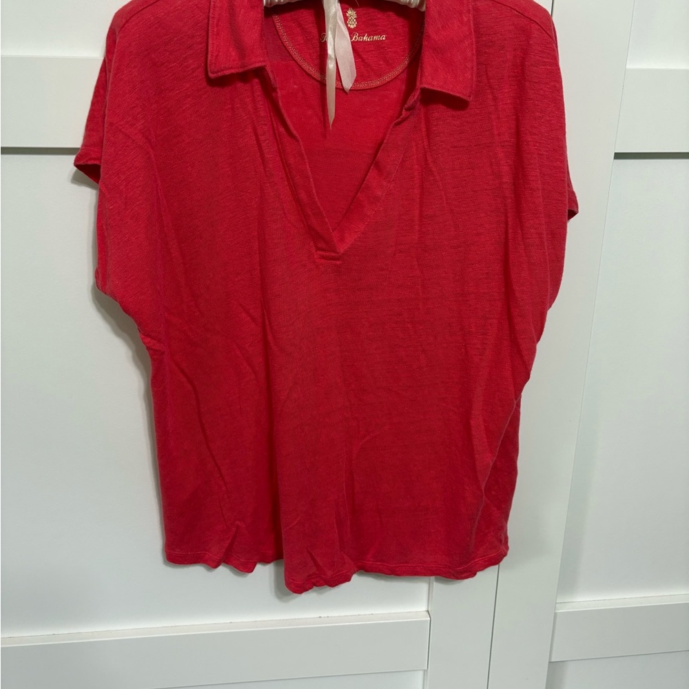 Tommy Bahama Fushia Short Sleeve Polo Top